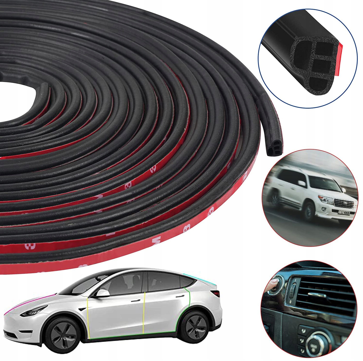 SAMOPRZYLEPNA USZCZELKA DO DRZWI SAMOCHODOWYCH GUMOWA USZCZELKA DO DACHU