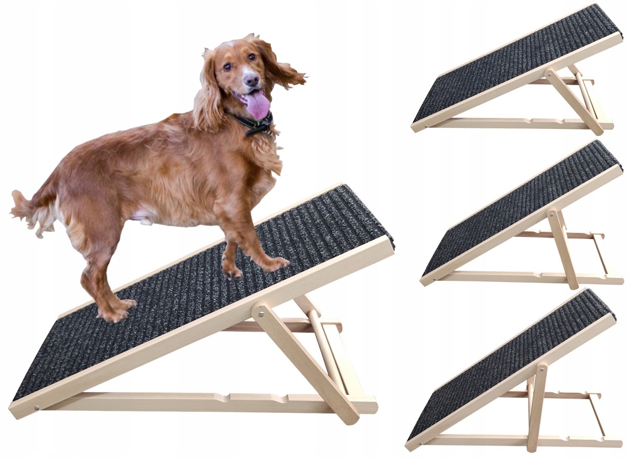 Levně Schody Regulovatelná Rampa Plošina Pro Psa Kočku Regulace 35-45 cm Sklon
