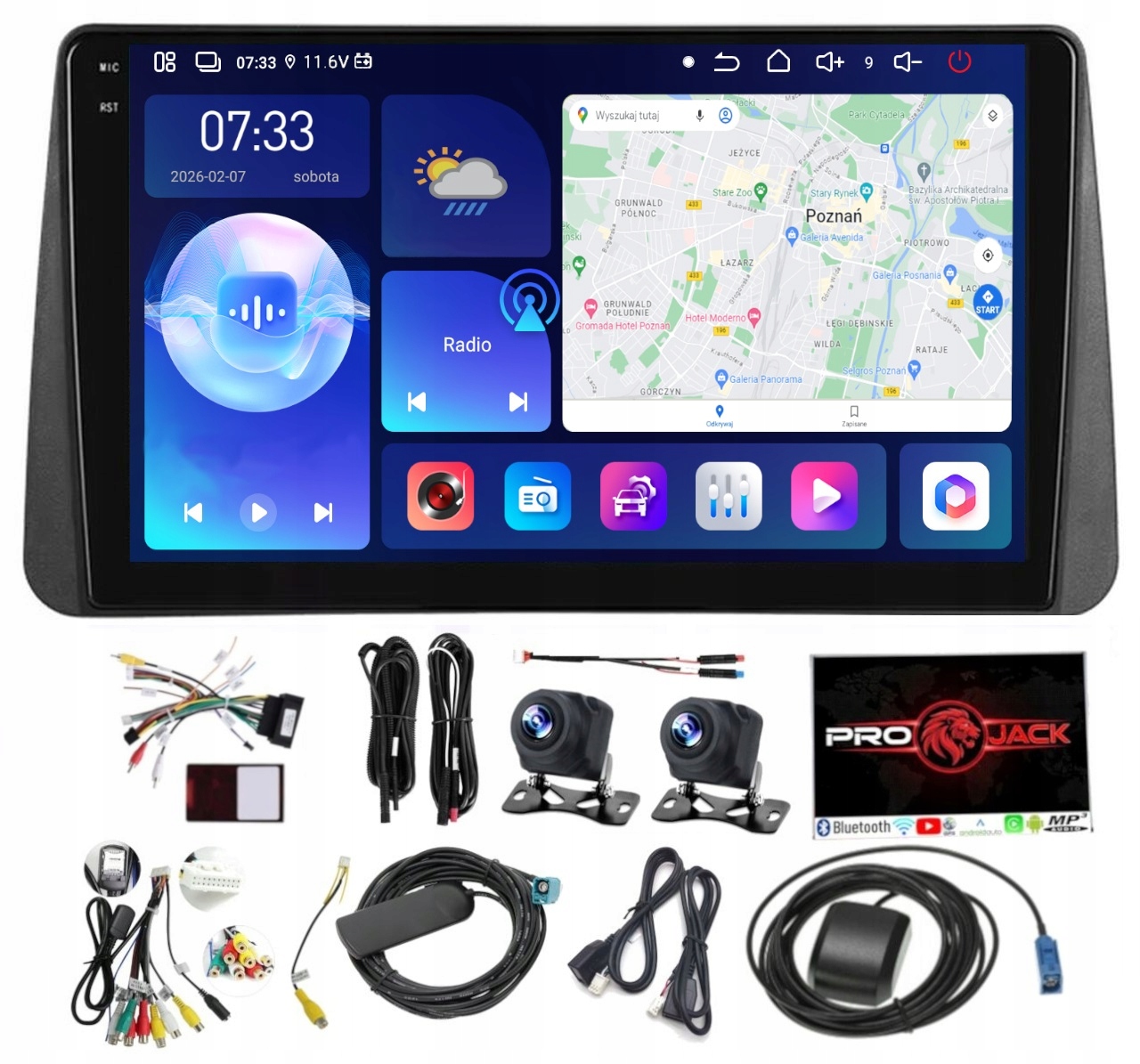 Autorádio S Navigací Android Fiat Tipo Egea 2015-2021 6GB Ram 128GB Paměť Sim