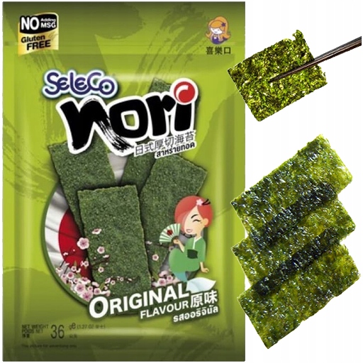 

Chrupiące Wodorosty Nori Original Przekąska 36g