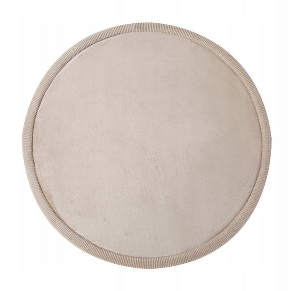 Okrągły beżowy Dywan piankowy 120cm Memory Foam Coral Velvet Hakuna Matte