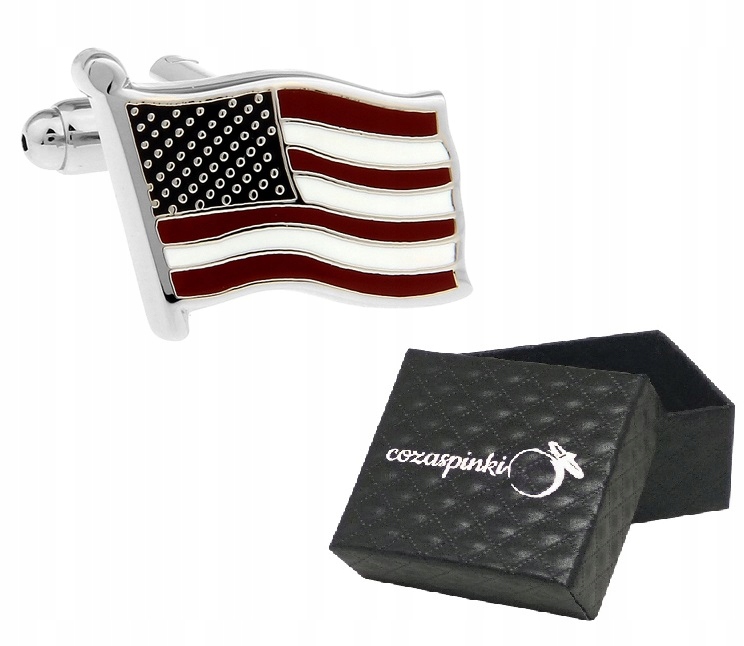 

Spinki do mankietów koszuli Flaga Usa + Pudełko