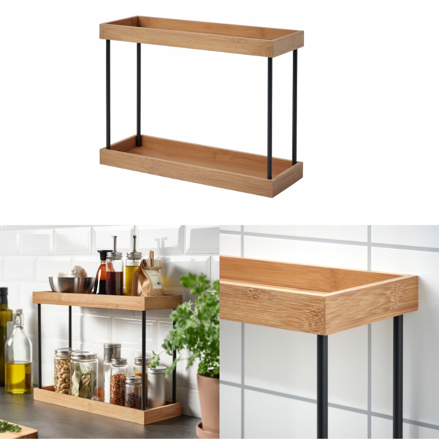 Ikea Nalblecka Organizér na kuchyňskou linku, kov/bambus, 38x13x28 cm