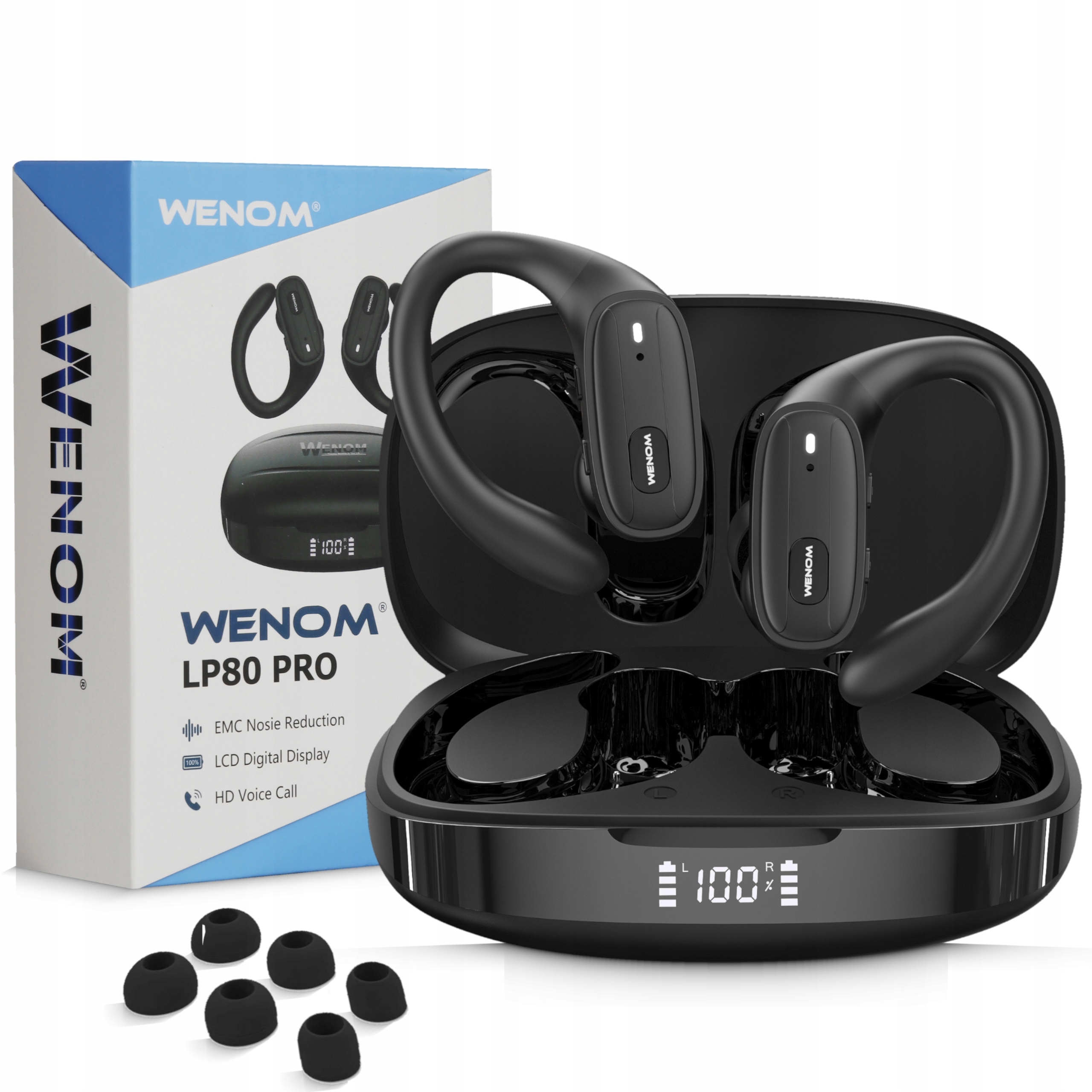Słuchawki Bezprzewodowe Wenom zauszne Bluetooth Bass oryginalne dokanałowe