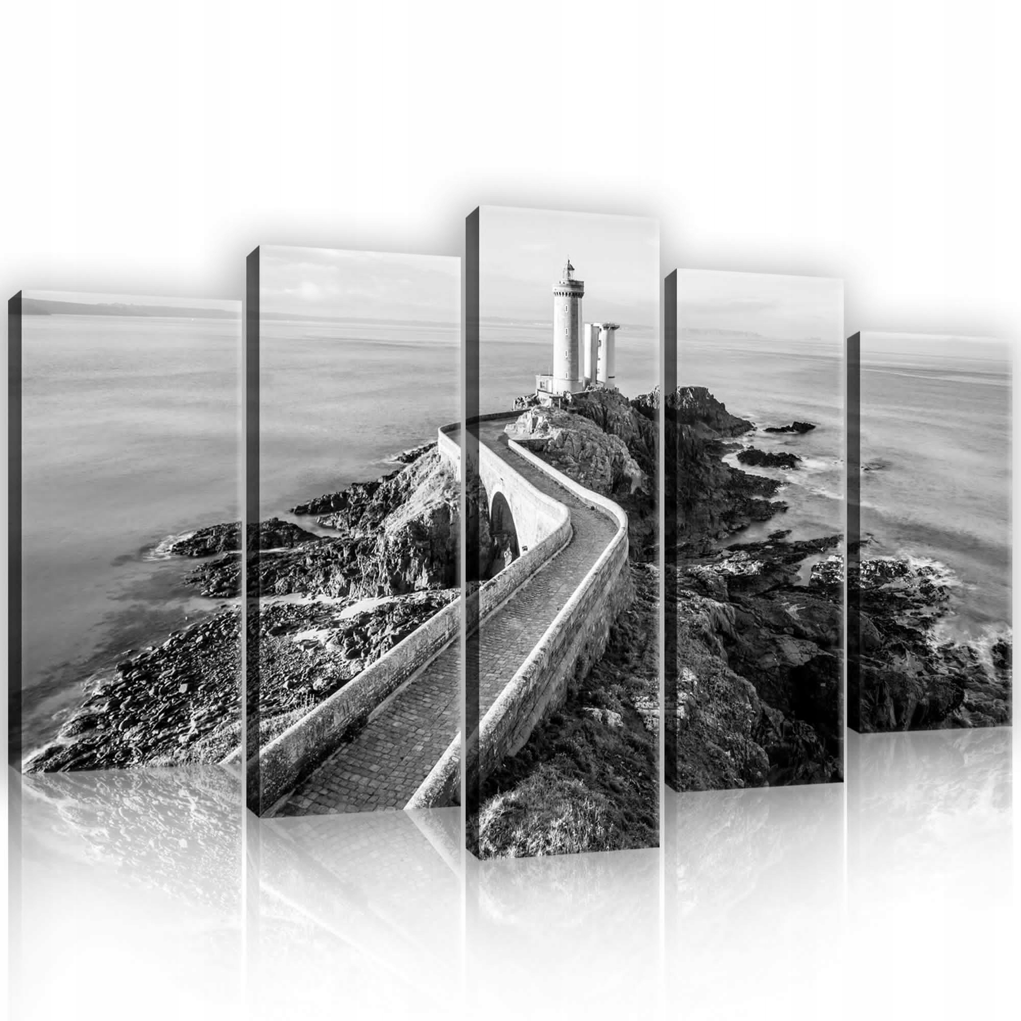 Obraz 100x60 modulární polyptych maják moře pobřeží skály
