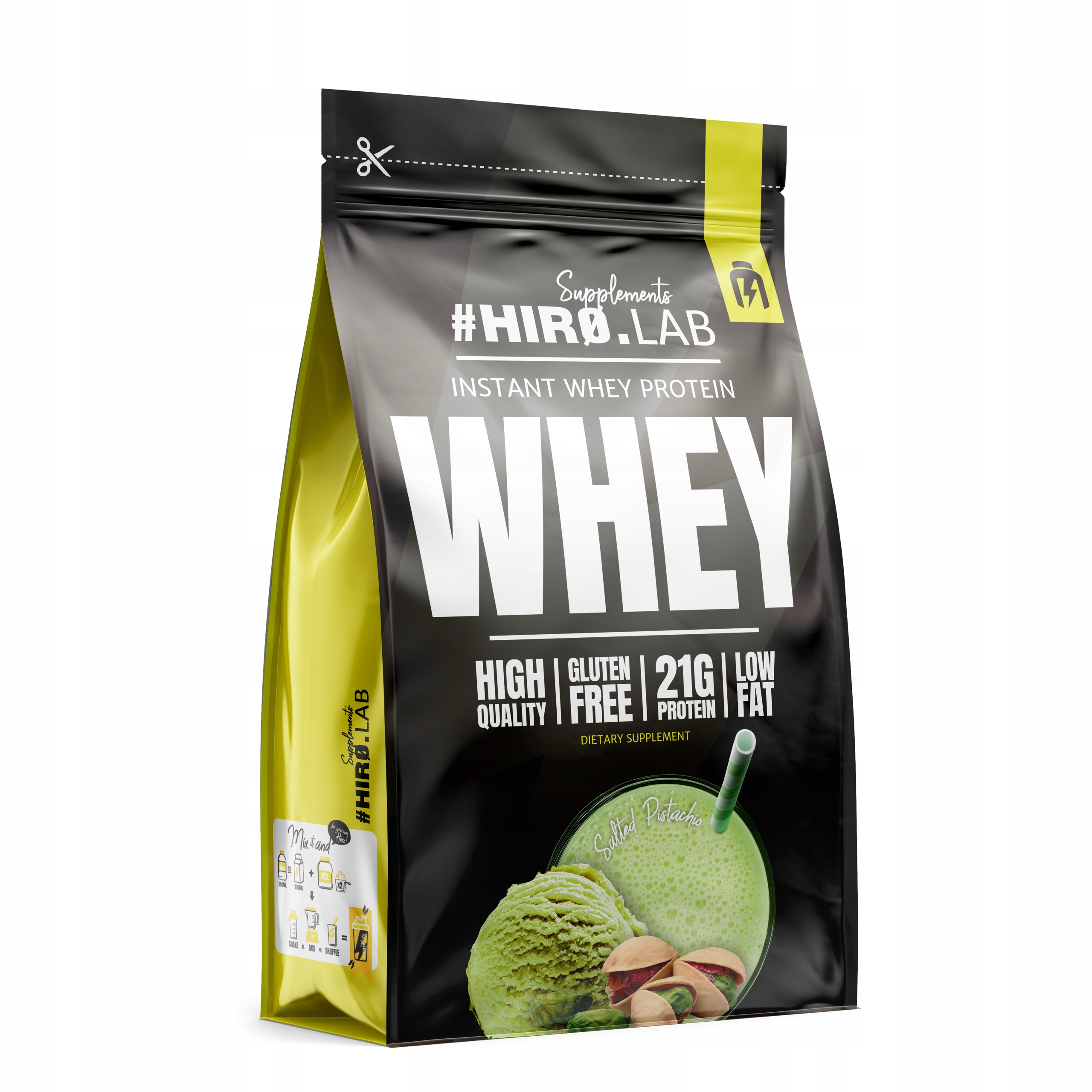 Protein syrovátkový koncentrát Wpc Hiro Lab 2000 g Bílkoviny Pistácie