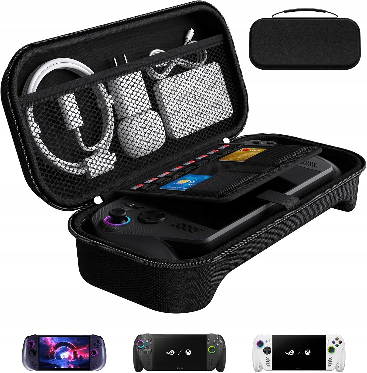 ETUI OCHRONNE ASUS ROG XBOX ALLY / ALLY X 7 TWARDY FUTERAŁ NA 8 GIER CZARNY