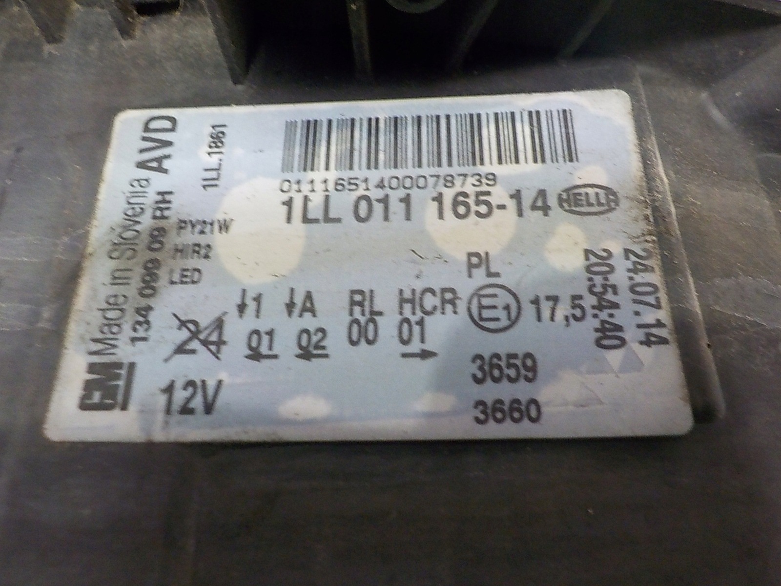 OPEL INSIGNIA A LIFT light right front front 1LL011165-14 UK