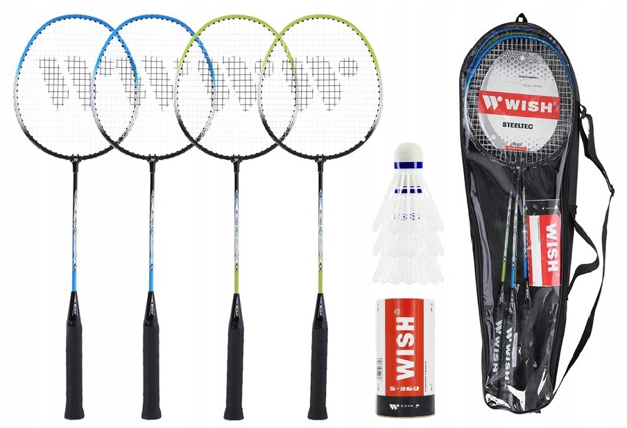Zestaw Do Badmintona Wish 4 x Rakietki 3 x Lotki Torba