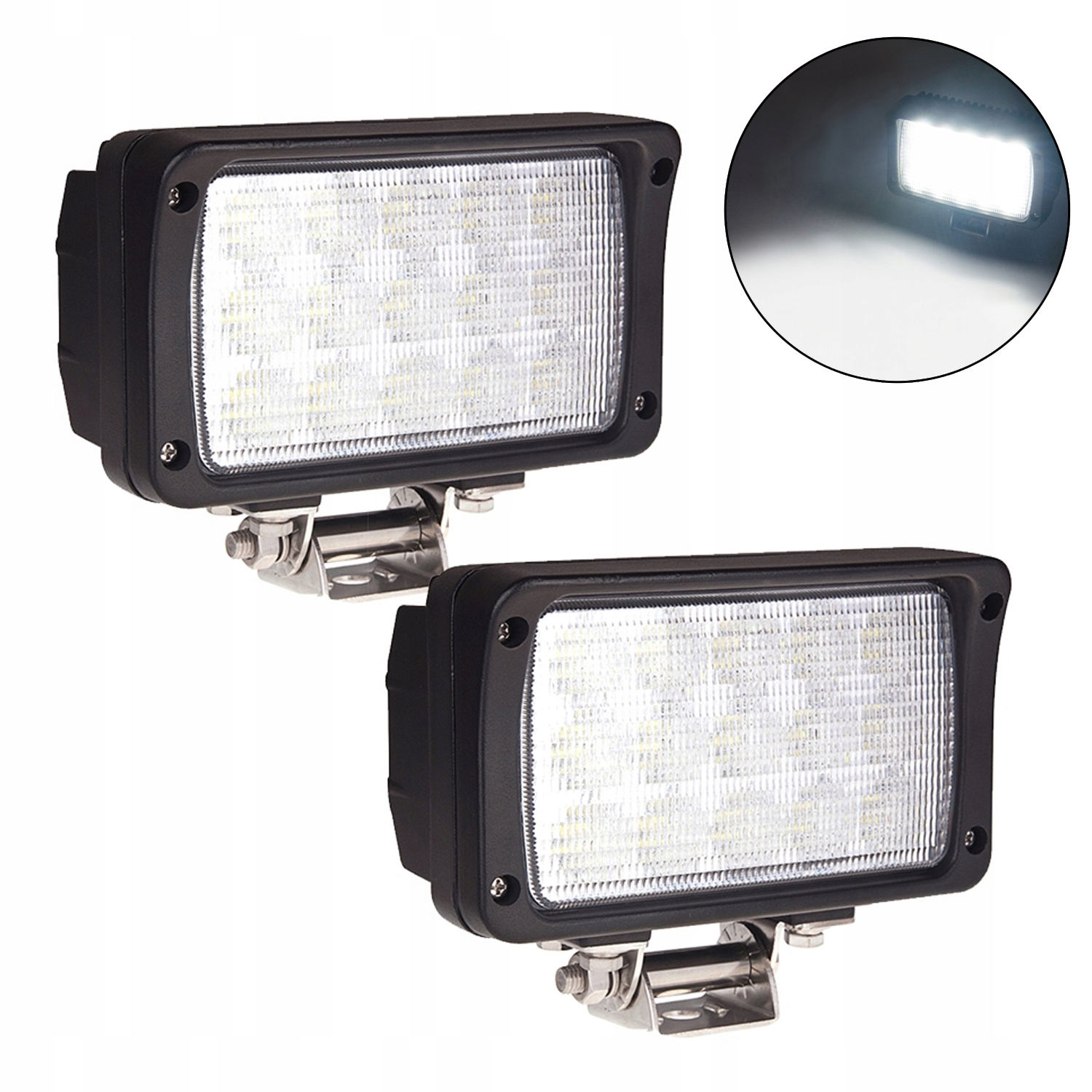 2X Halogenová Automobilová Led Pracovní Lampa 45W Světlomet Reflektor 12V 24V