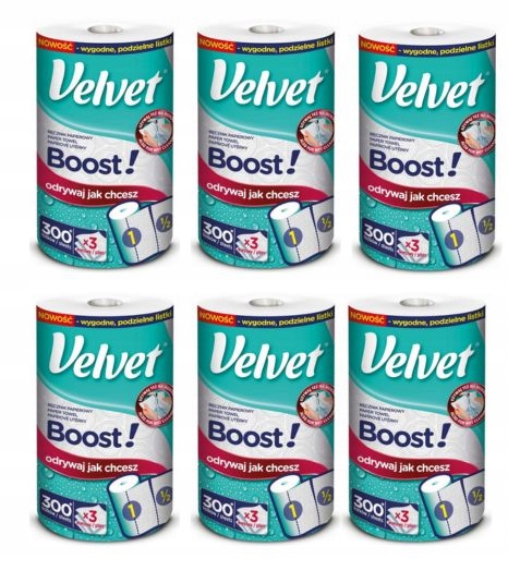 Levně Velvet papírový ručník Boost 6 rolí 3v150 l