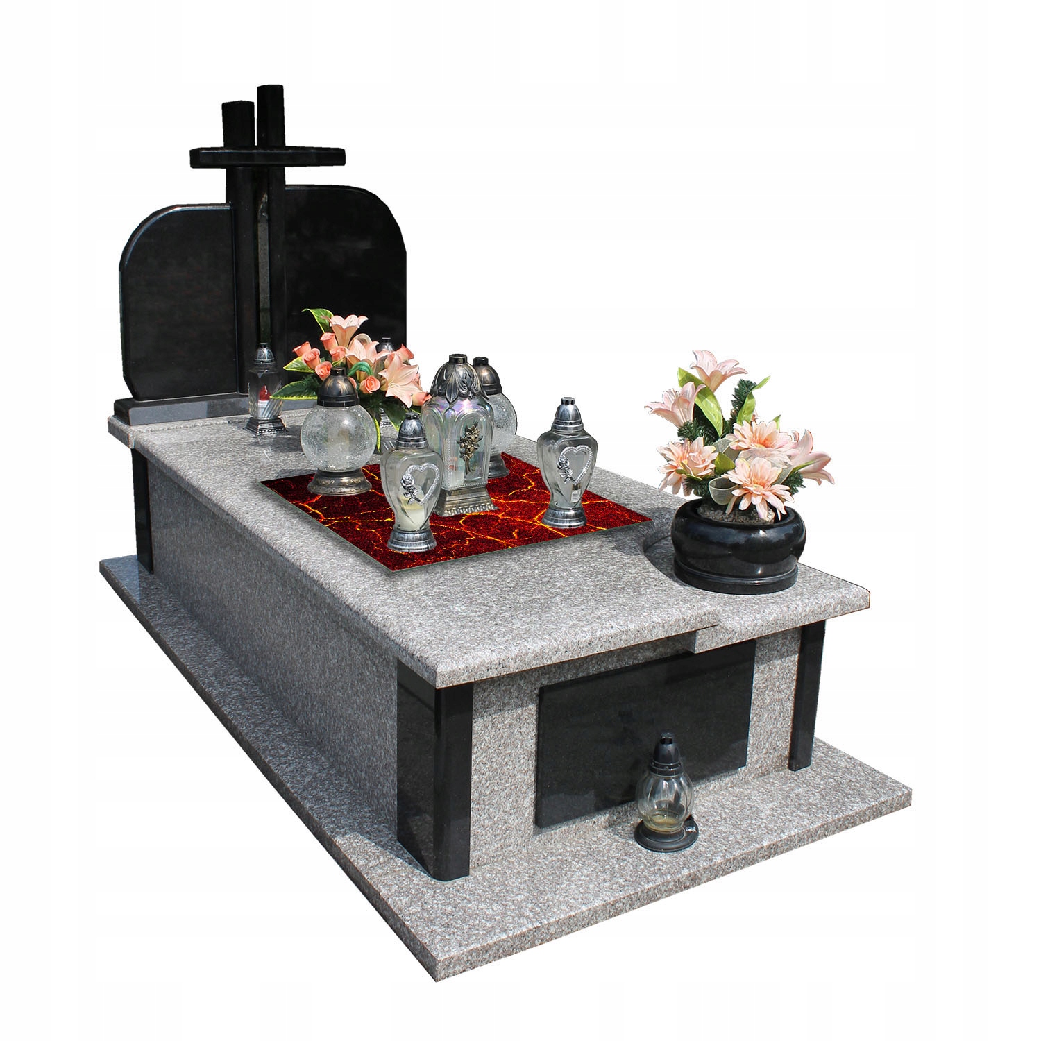 Szklana podstawka Hartowana POD ZNICZE MARMUR 60x52cm CMENTARZ POMNIK Marka TMK ArtDeko