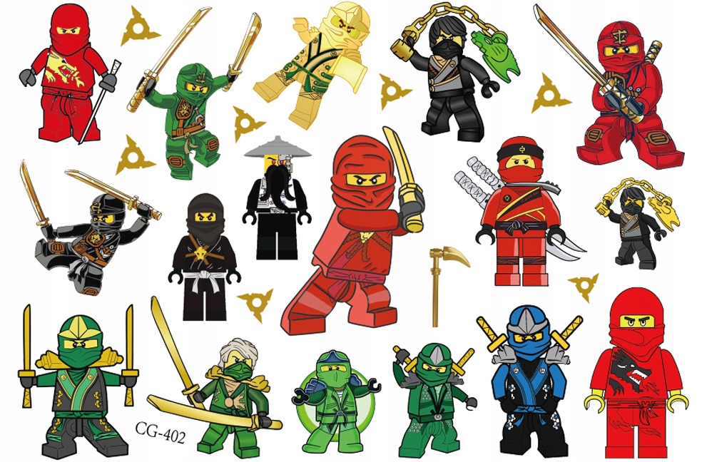 

Tatuaże zmywalne dla dzieci Lego Ninjago CG402