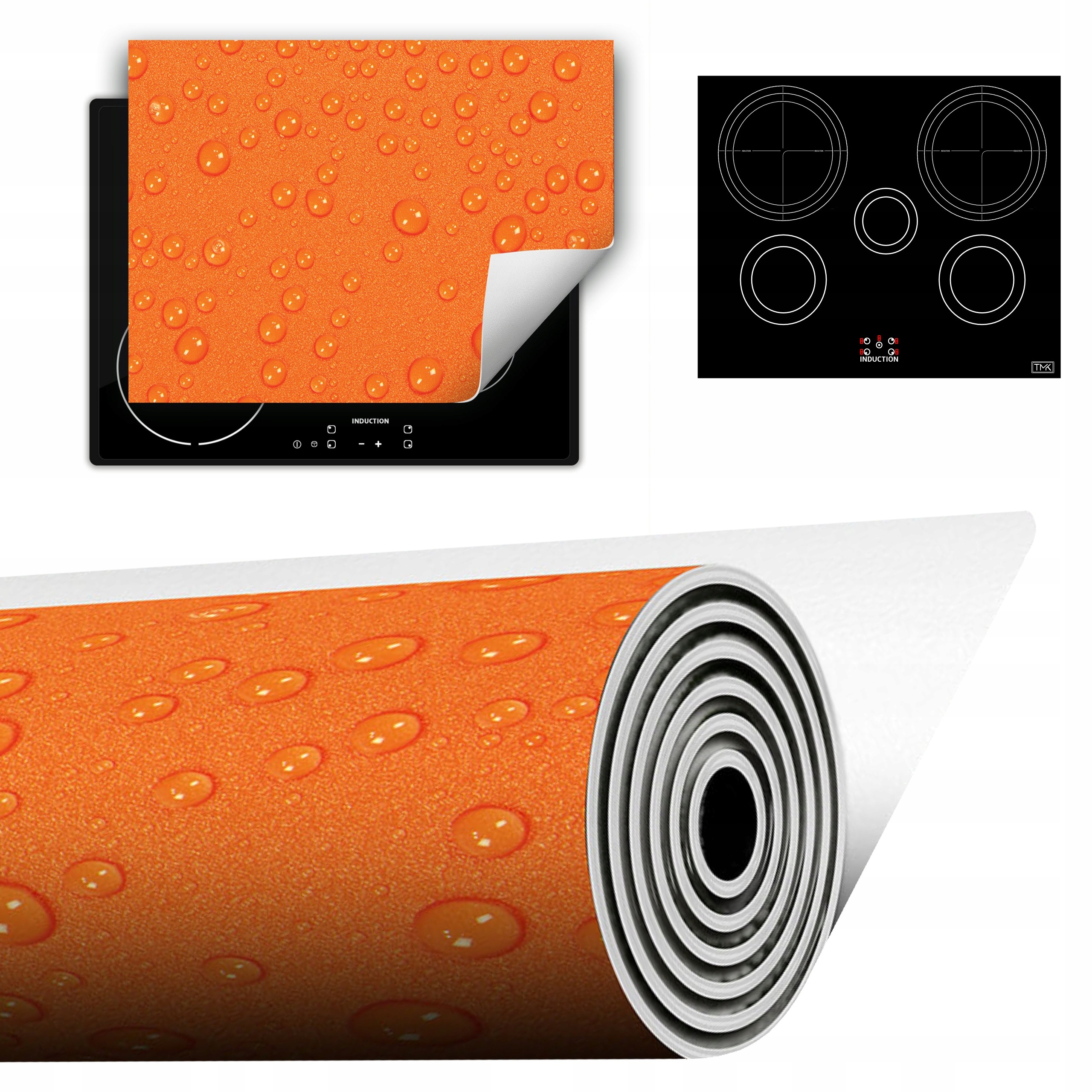 Vinylová Podložka Do Kuchyně Více Místa 70x52 oranžová kapka