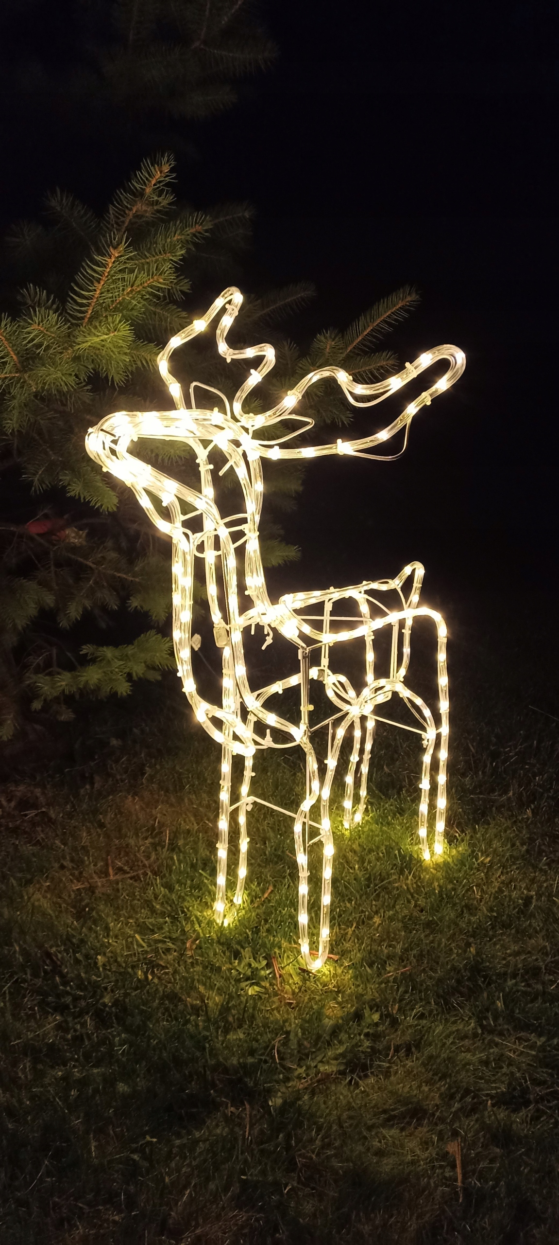 DUŻY RENIFER LED 120CM XXL LED CIEPŁY BIAŁY