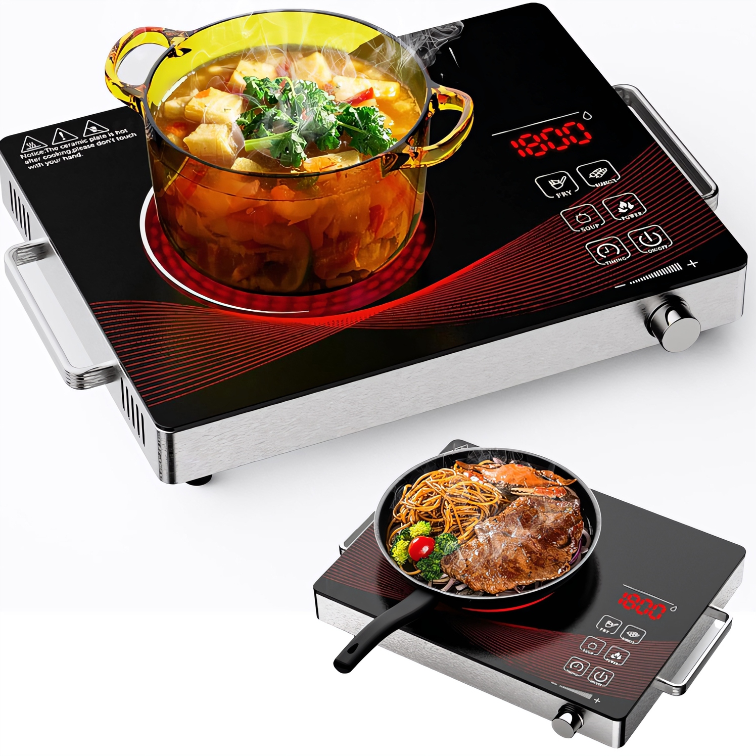 Płyta Indukcyjna Kuchenka Elektryczna 3500W Timer Minutnik LCD 4-TRYBÓW