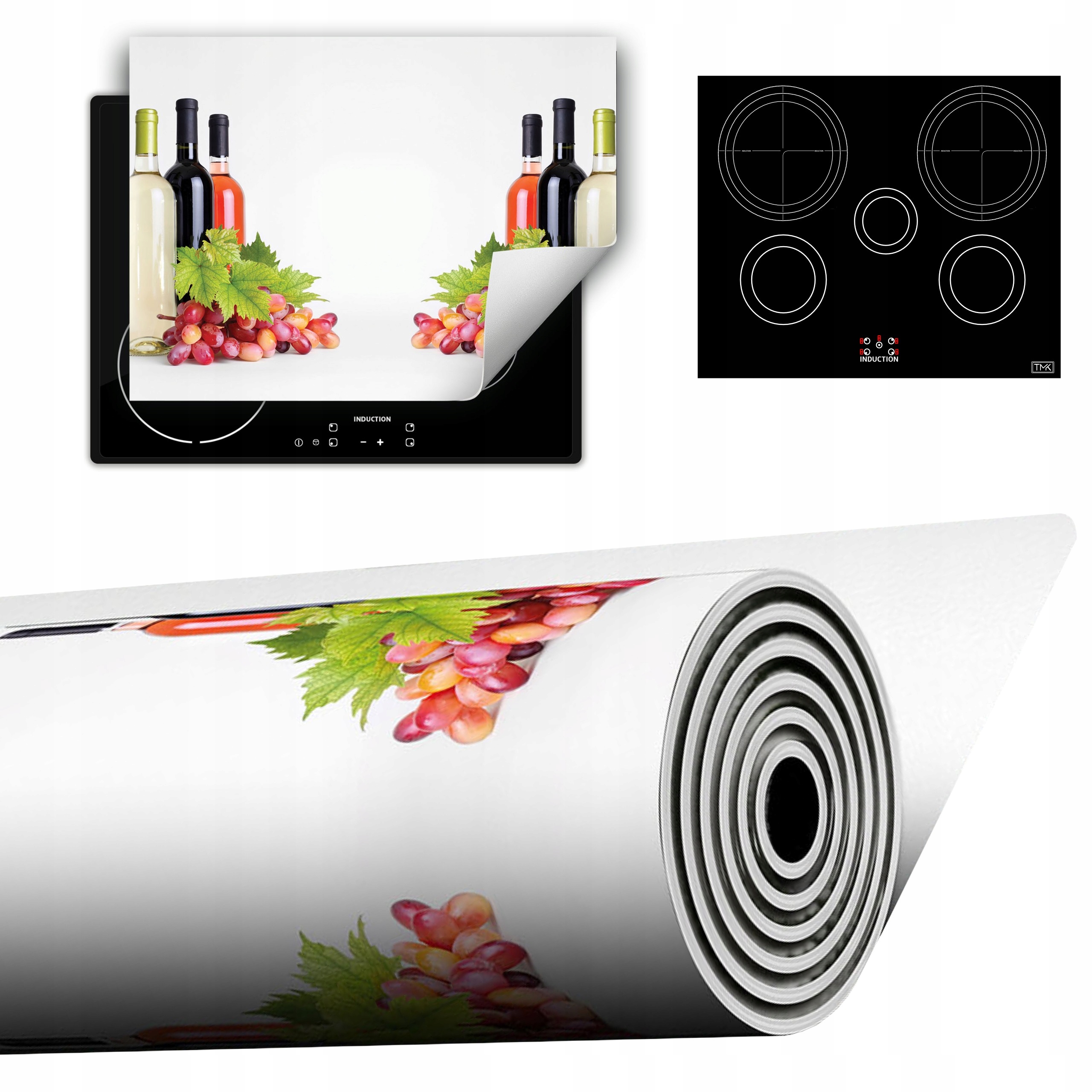 Vinylová Podložka Do Kuchyně Více Místa 70x52 bílá vínová