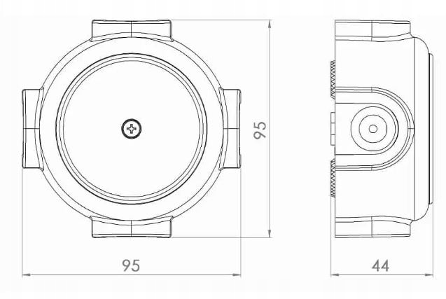 Puszka rozgałęźna tworzywo Loft Retro PRL Szerokość 80 mm