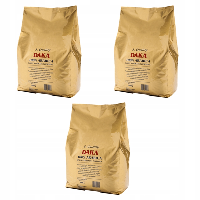 káva daka s.quality 100 % zrnková arabica 3 kg X3
