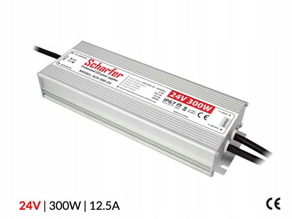 Vodotěsný napájecí zdroj Scharfer 300W IP67 24V premium
