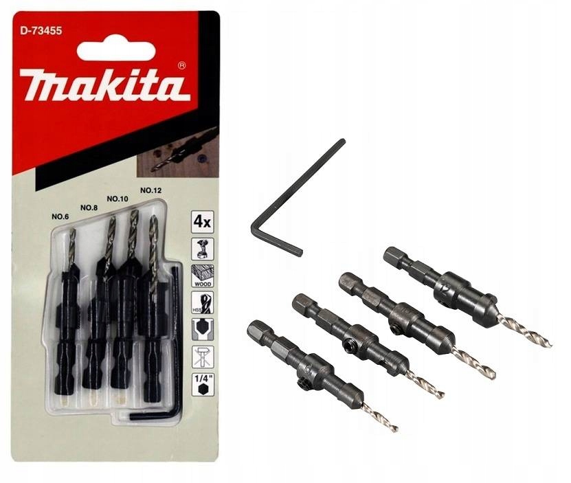

Makita Wiertła do drewna z pogłębiaczem D-73455