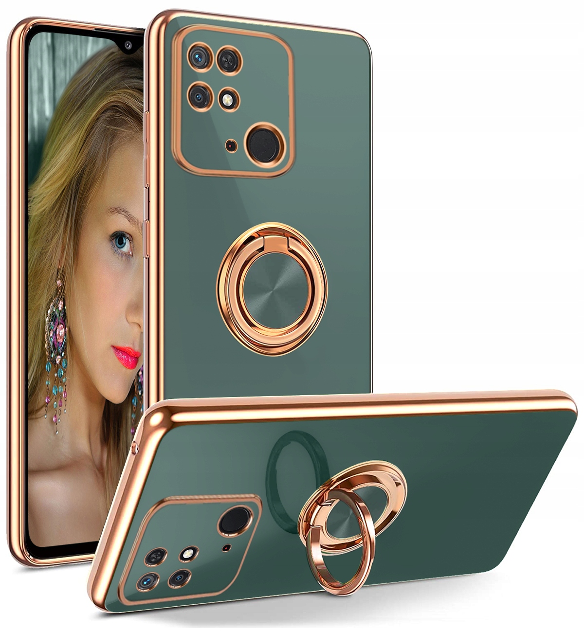 

Etui do Xiaomi Redmi 10C Silicone Ring Szkło 9H