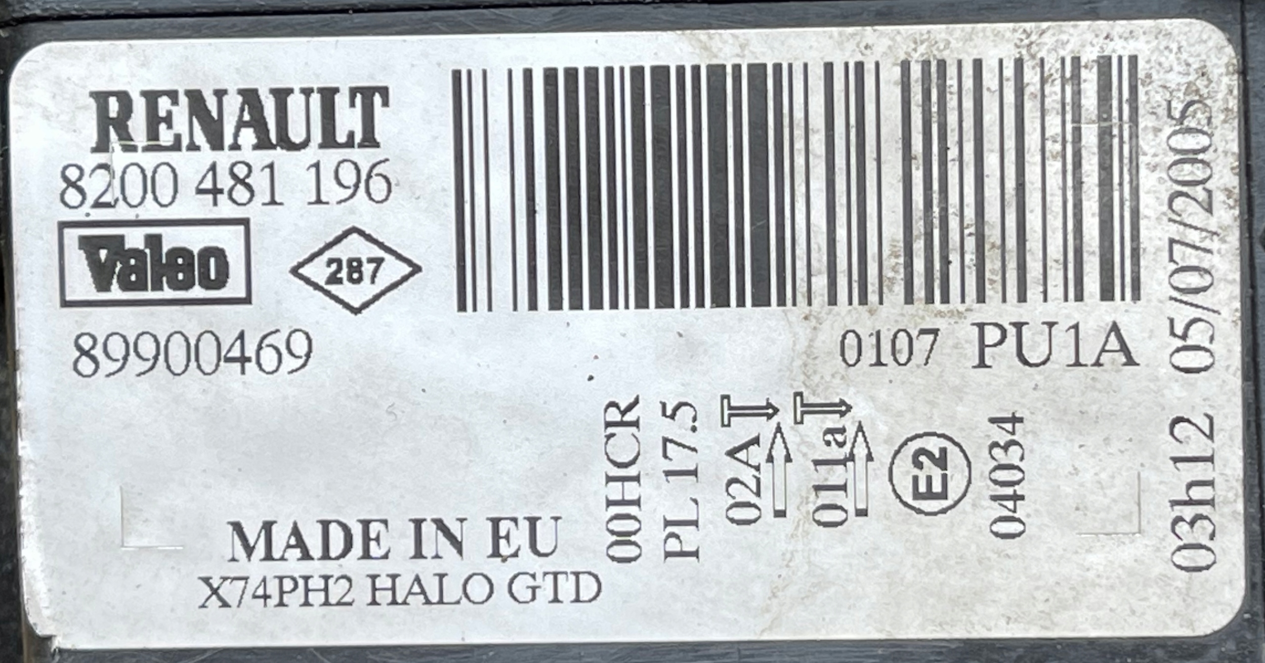RENAULT LAGUNA II LIFT light light left front 8200481196 05.07.2005