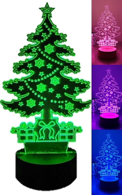 

Ozdoba Świąteczna Choinka 3D Led Rgb