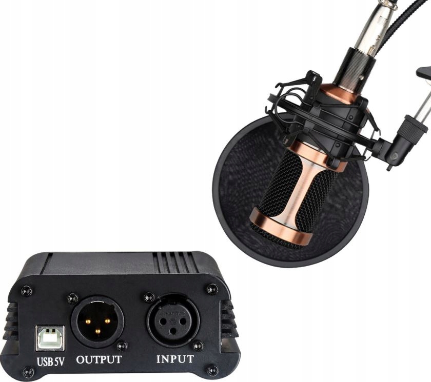 MOZOS M48P zasilacz phantom USB do mikrofonów XLR Model Phantom +48V