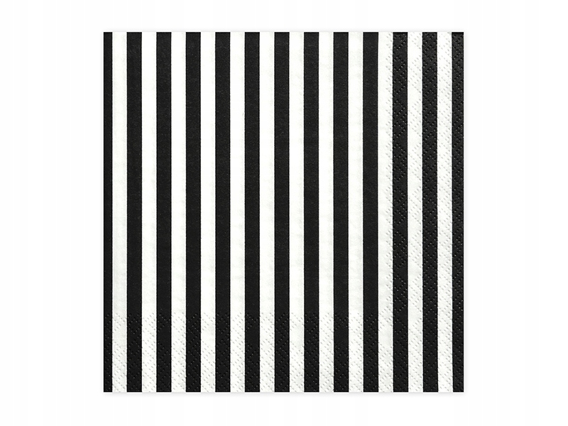 

Serwetki papierowe białe czarne paski 33x33cm 20sz