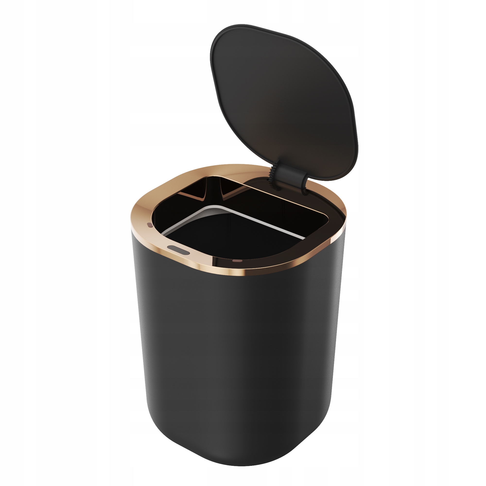 Levně Bezdotykový Odpadkový Koš Černý Rosegold Automatický Senzor Pohybu 12L