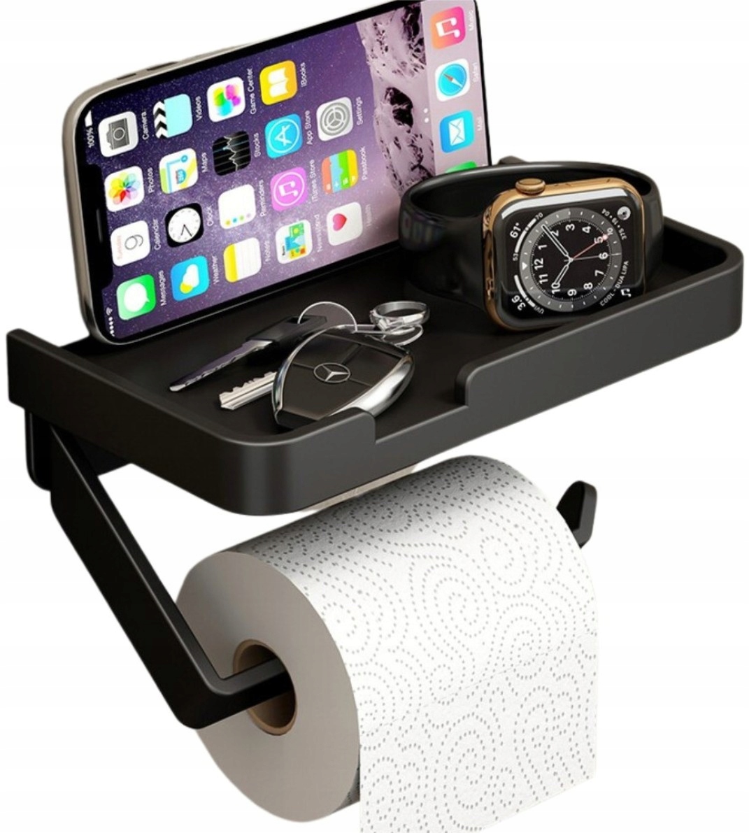

Uchwyt na papier z półką Czarny Wc Loft Toaletowy