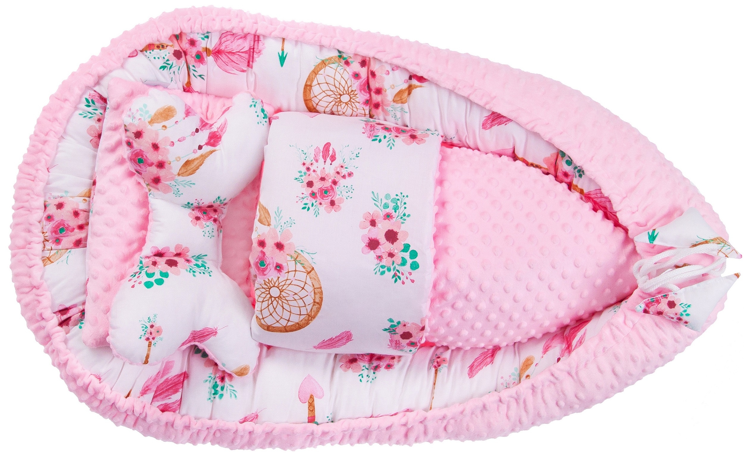 DUŻY ZESTAW KOKON KOCYK PODUSZKA MOTYL MINKY WZORY