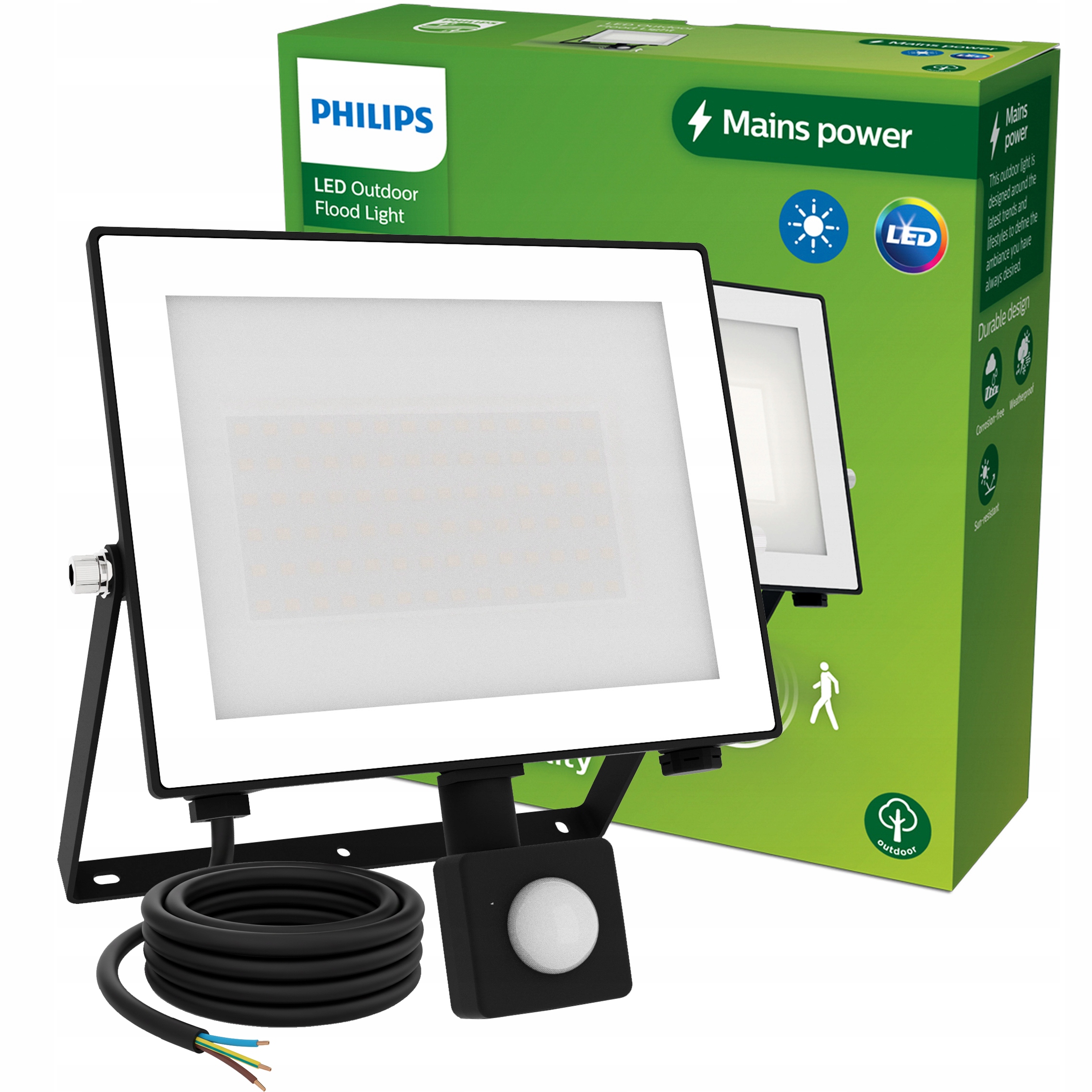 Halogenová Led Lampa S Senzorem Pohybu Soumraku 50W IP65 Philips