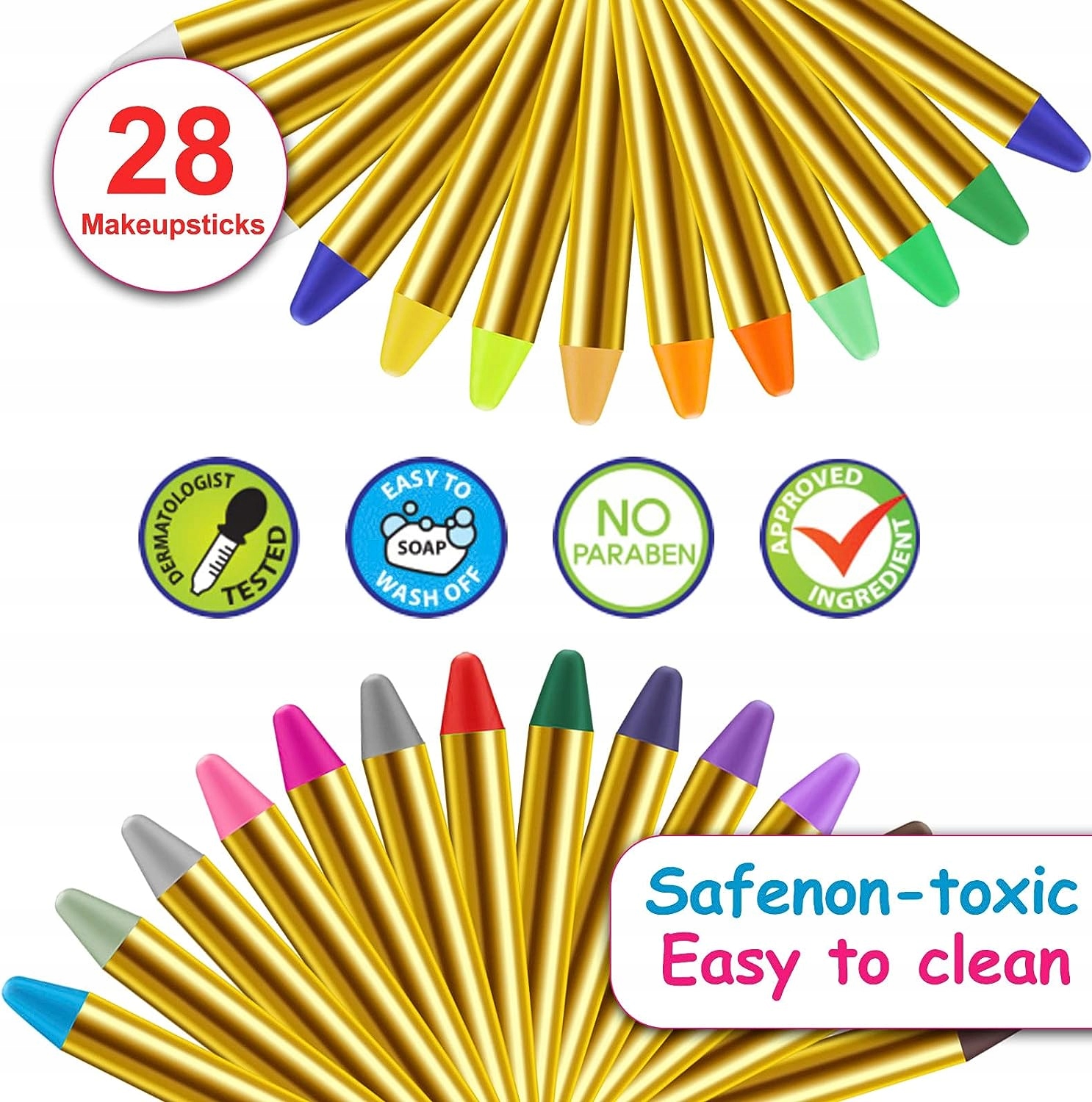 Kredki do malowania twarzy 28 kolorów Marka bez marki