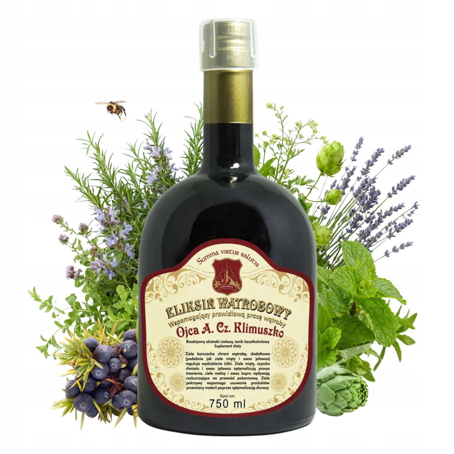 Klimuszko Eliksir ziołowy Wątrobowy Wspomagający pracę wątroby 750ml