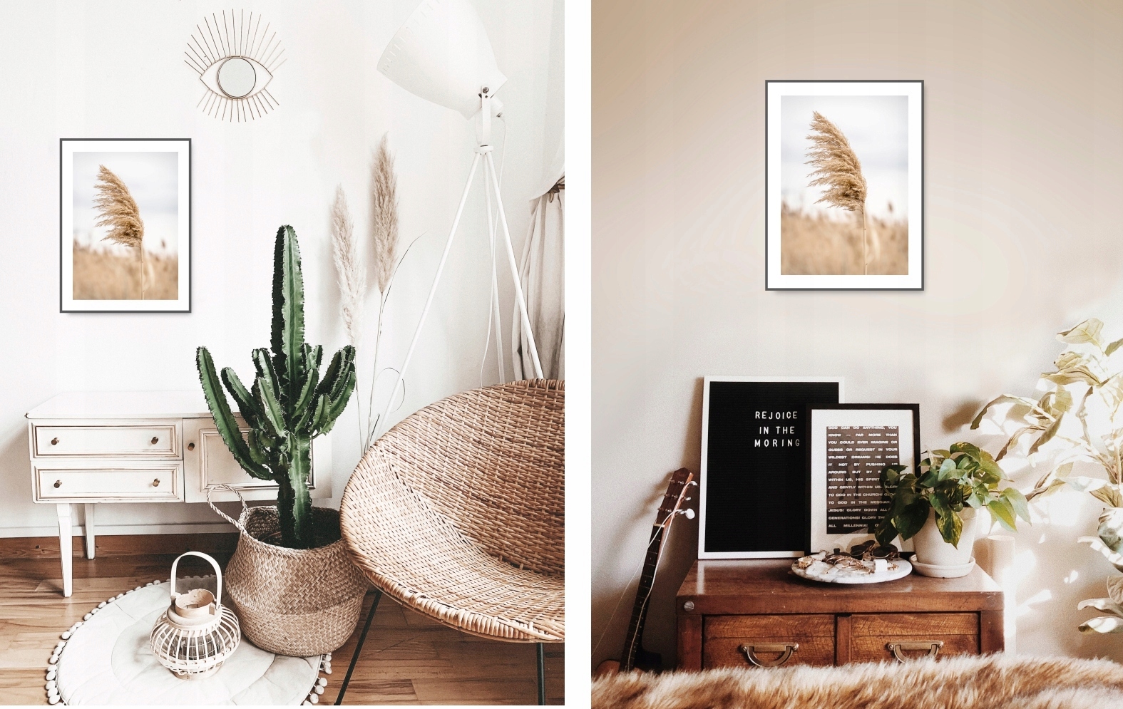 Boho trawy beż plakat 21x30 cm wydruk #20C Nazwa boho