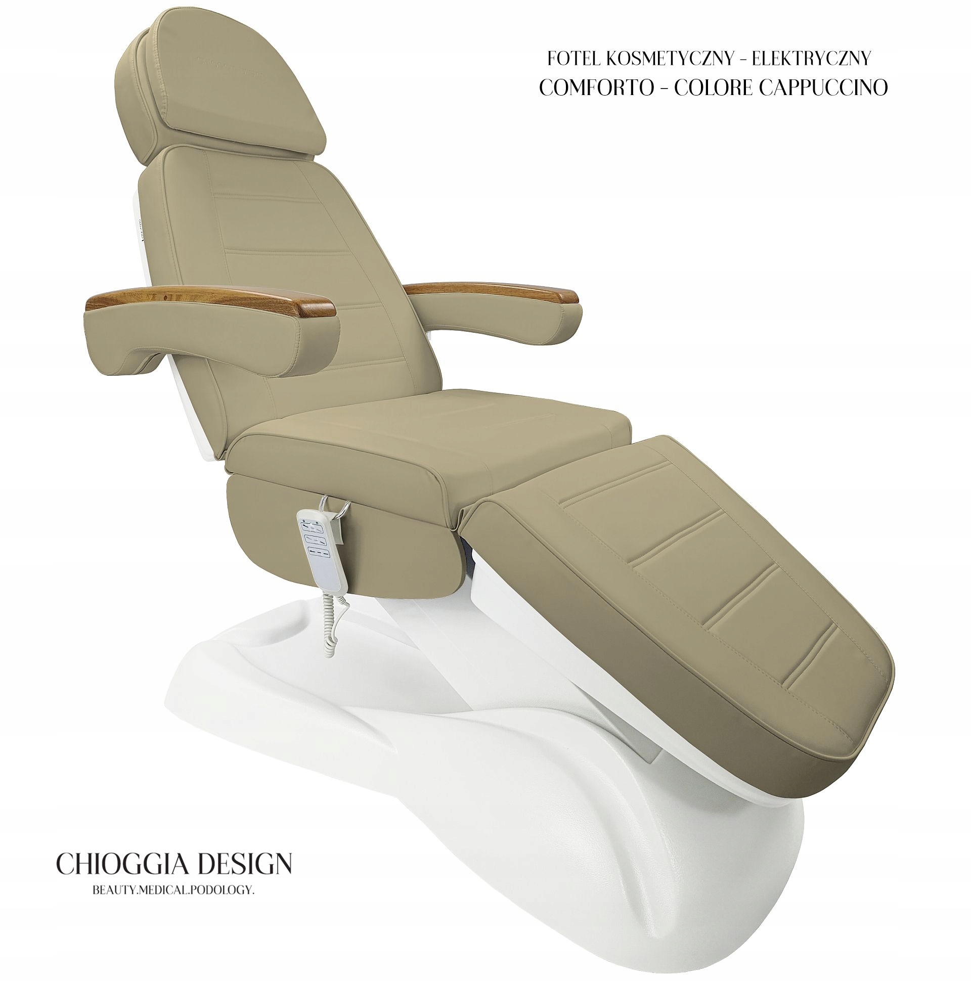 Chioggia Design Elektrické kosmetické křeslo Comforto Cappuccino 3 motory
