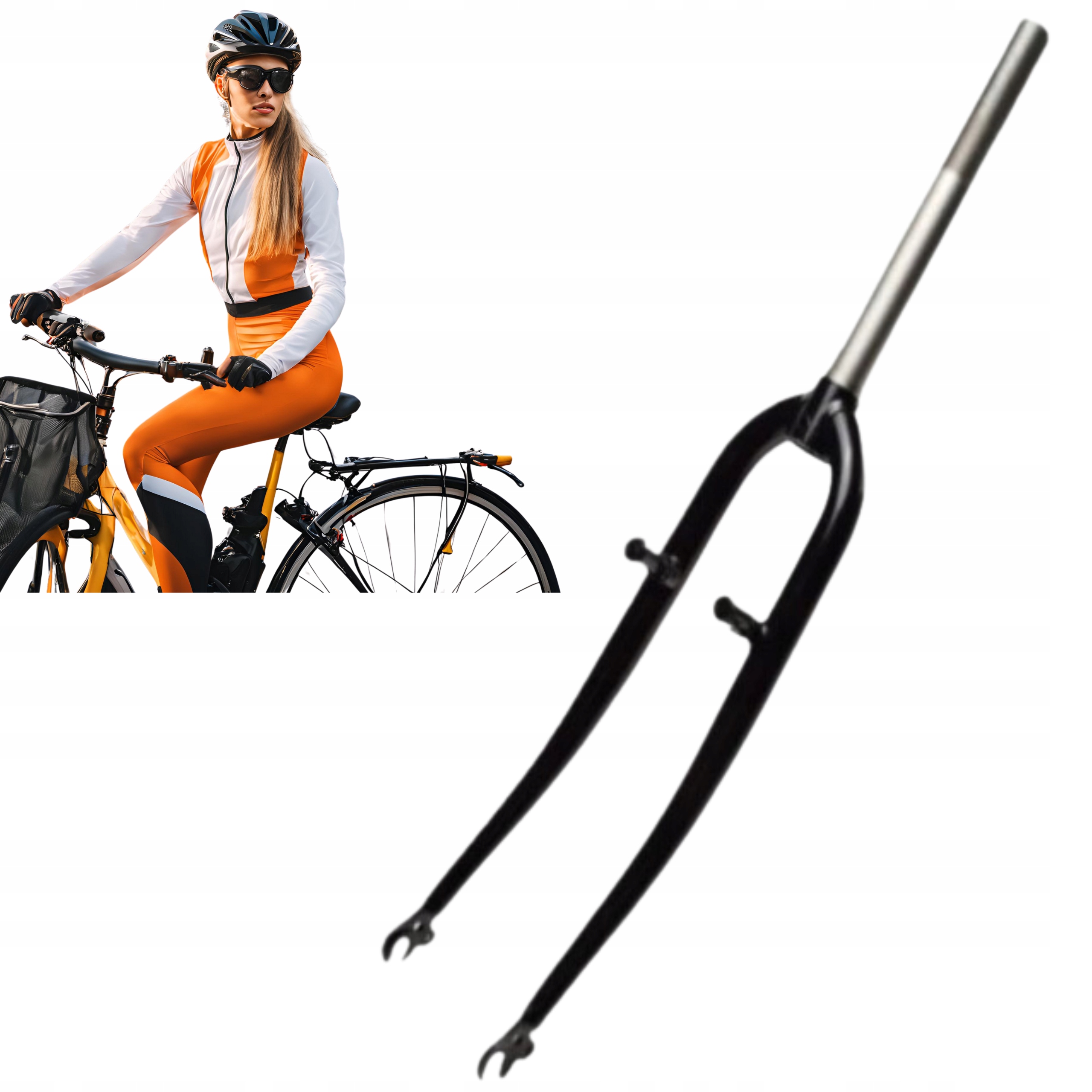 Pevná 28" vidlice na kolo pro městské kolo, ocelový závit 25,4 x 240 mm