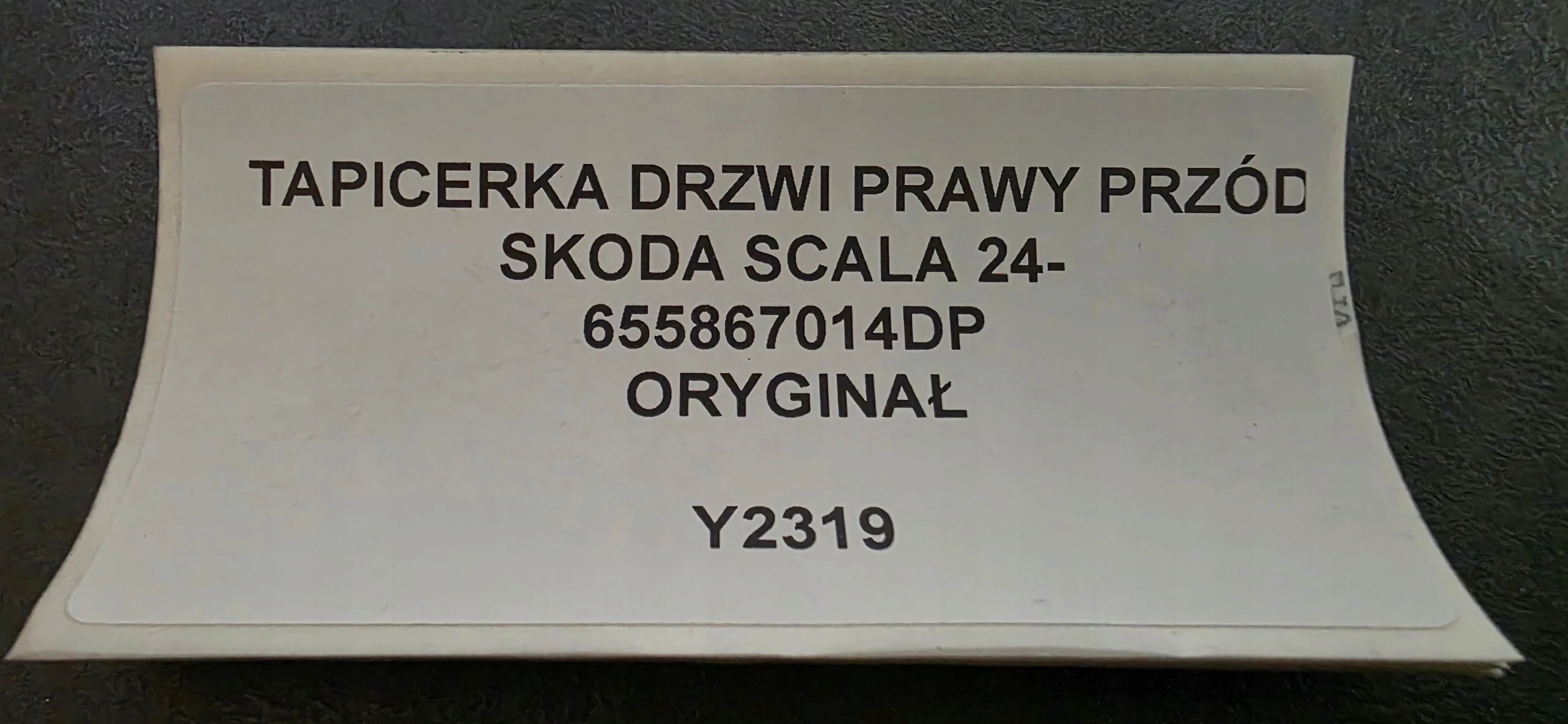 upholstery door right front SKODA SCALA 24- original 655867014DP