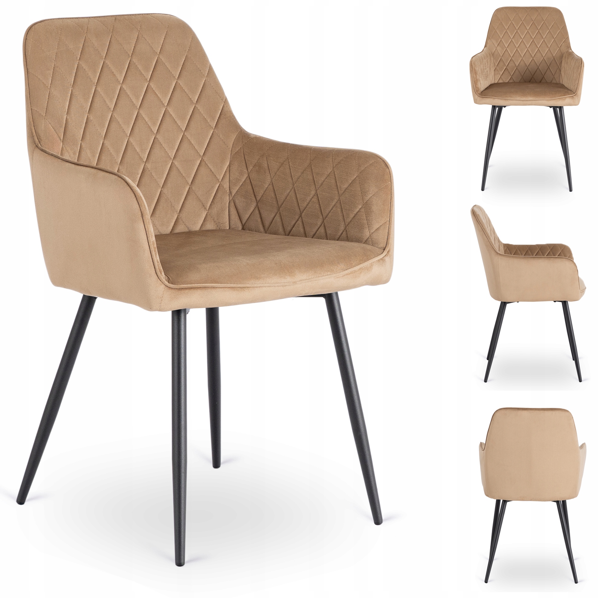 Čalouněná židle Velurová do obývacího pokoje Kuchyňská jídelna Béžová Bresso