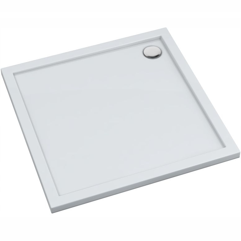 Brodzik prysznicowy kwadratowy niski biały 80x80cm