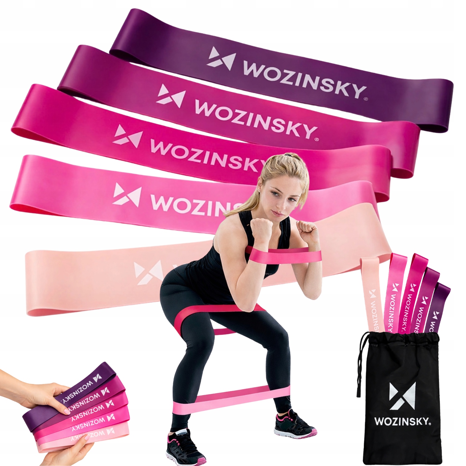 Gumy Do Ćwiczeń Fitness Taśmy Oporowe Tpe 5 szt Crossfit Power Band