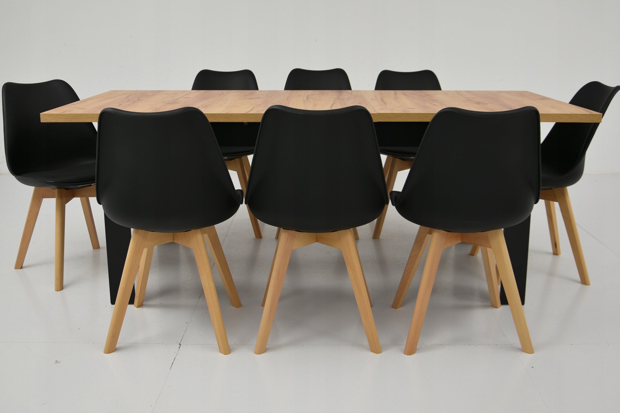 Rozkładany stół do JADALNI SALONU i 8 krzeseł LOFT Szerokość stołu 90 cm