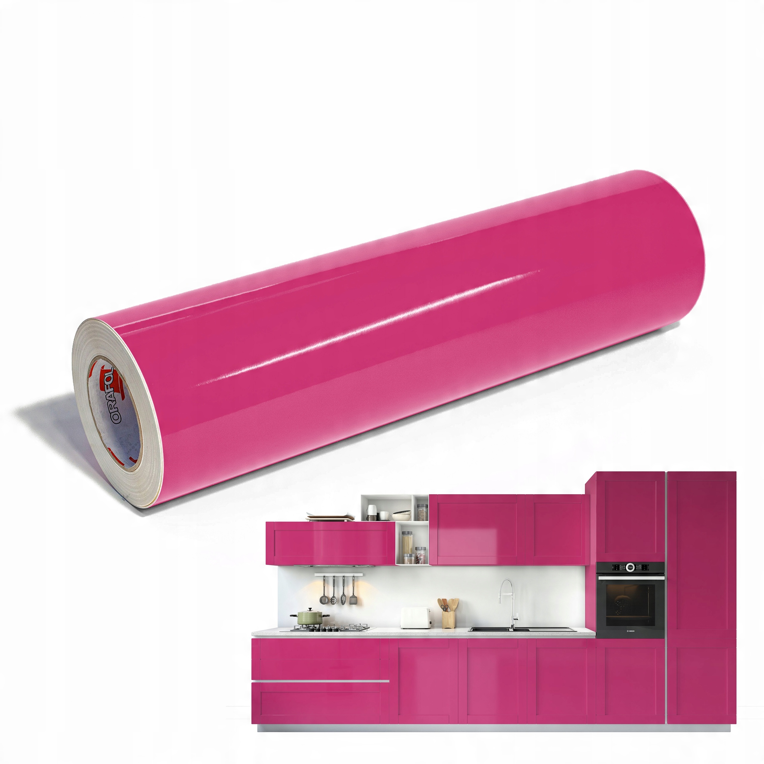 

Okleina Meblowa 50 x 100 cm Różowy Połysk