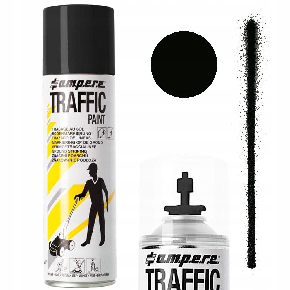 SPRAY FARBA DROGOWA DO MALOWANIA LINII JEZDNI PARKINGÓW 500ml CZARNA