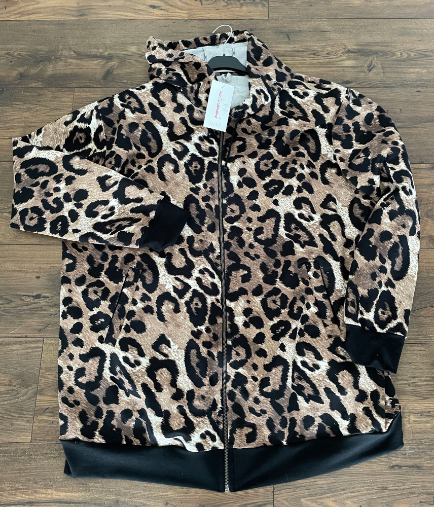 Mikina Na Zip Polska maxi+size Nová vel 56/58 panterka