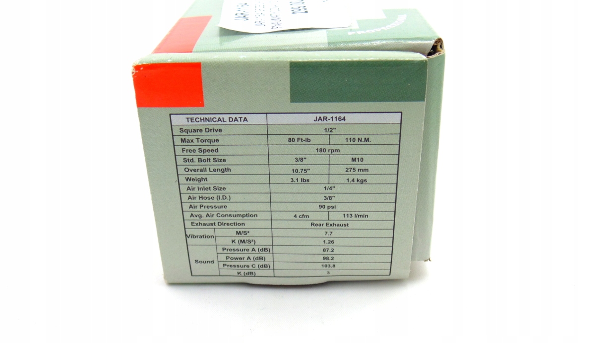 GRZECHOTKA PNEUMATYCZNA 1 2 110Nm KLUCZ KATOWY Rotation Speed 180 RPM