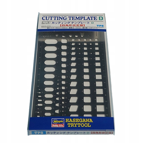 Modelářská šablona čtverce Hasegawa TP8 Cutting Template D