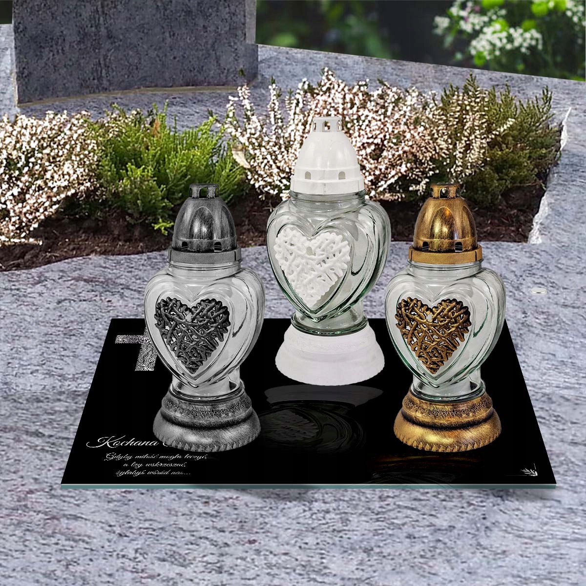 SZKLANA PODSTAWKA POD ZNICZE 30x20cm 562a Siostro Waga produktu z opakowaniem jednostkowym 1.5 kg